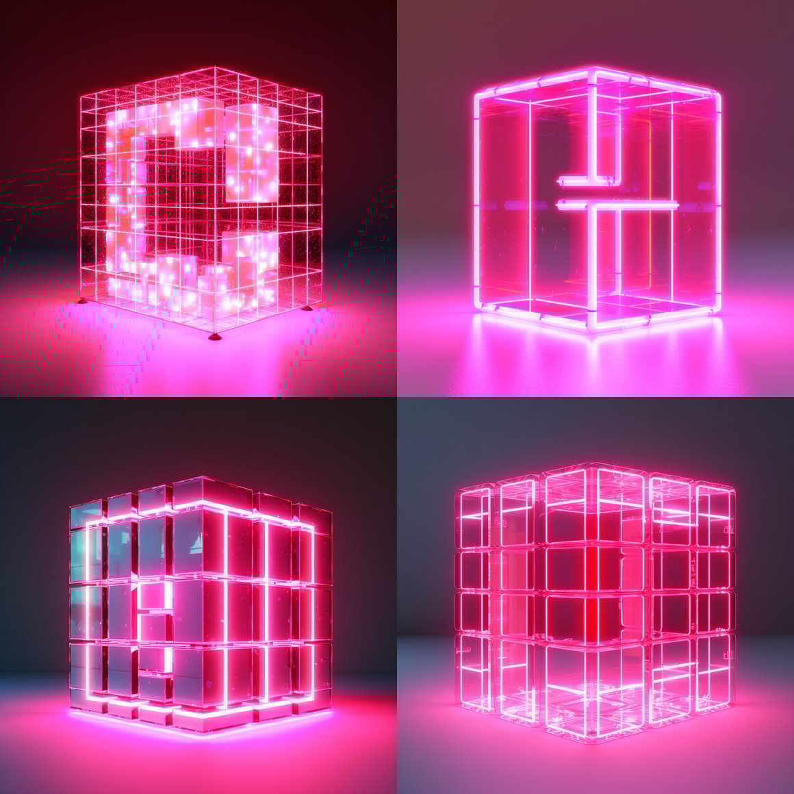 Neon Glow: Midway Reflections on a Digital Cube's Journey