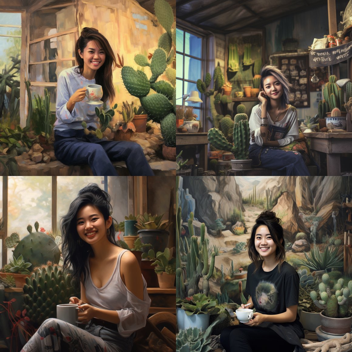 A Thai Woman's Intermission at a Museum