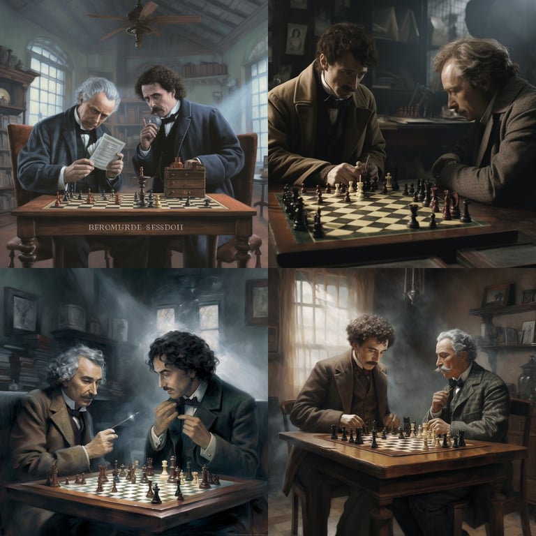 A Chess Duel between Sherlock Holmes and Albert Einstein Prompt | NeoPrompt