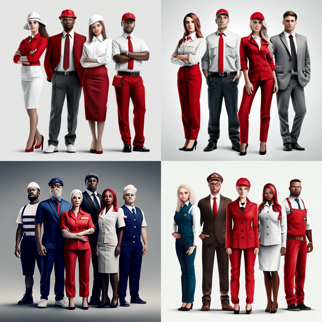 Hardworking Heroes: Realistic 4K Mid-Journey Group Photo