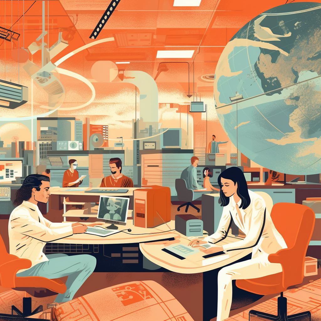 Retro-Future Vision of Digital Newspaper Office Collaboration