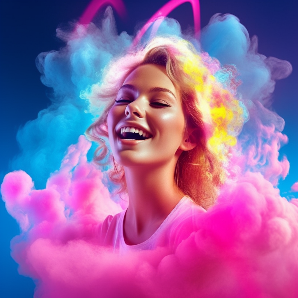 Neon Dreams: Cloud Dancer in Mid-Journey Majesty