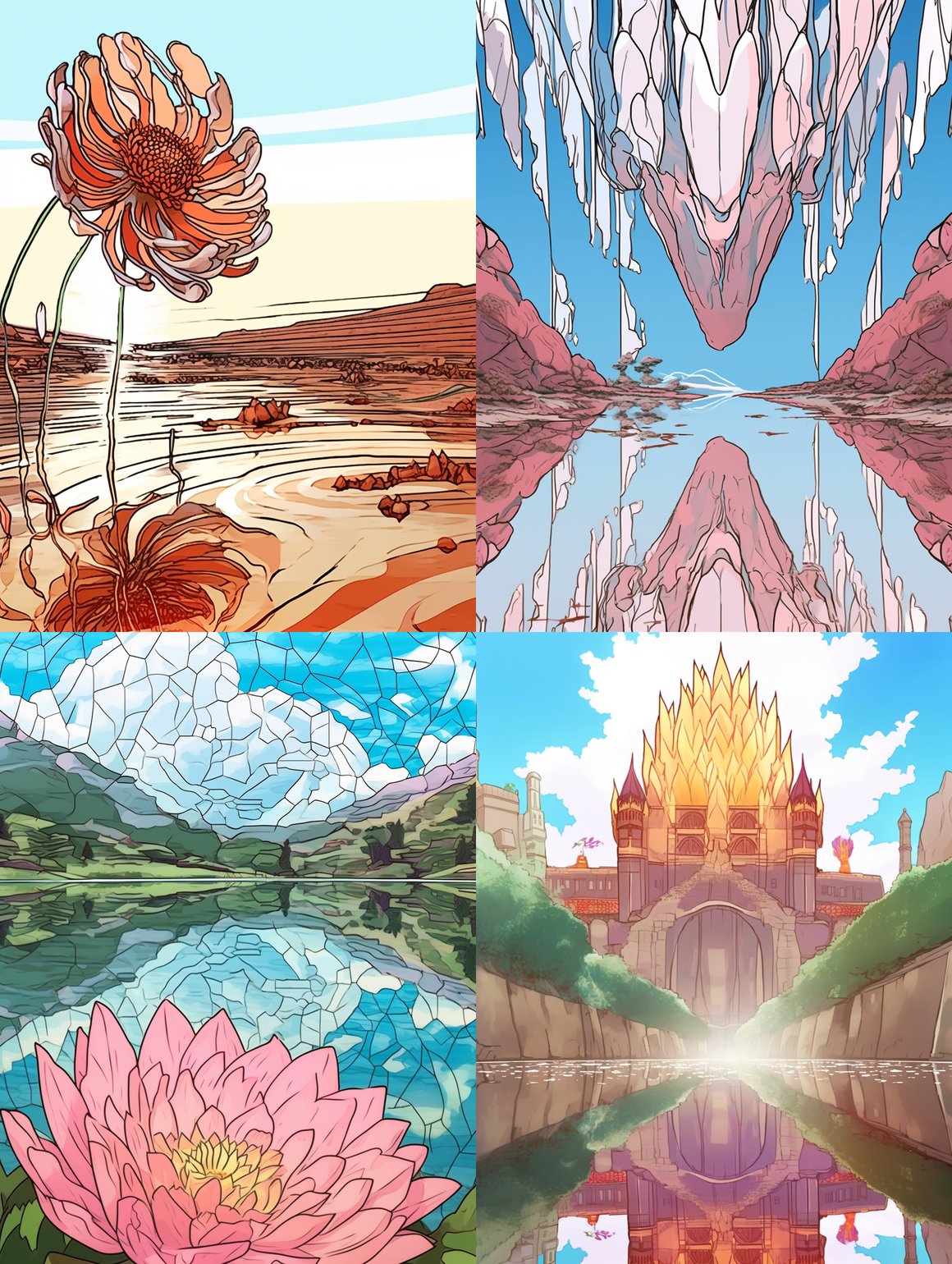 A Surreal Fractal Journey in Makoto Shinkai Art Style