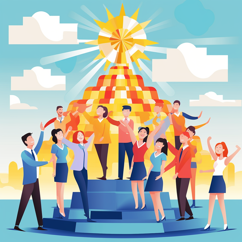 Chinese Business Colleagues' Outdoor Game Illustration