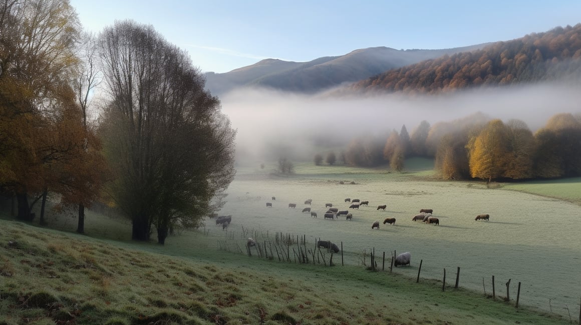 Chilled Dawn in the Autumn Valley: A Mid-Journey Pause