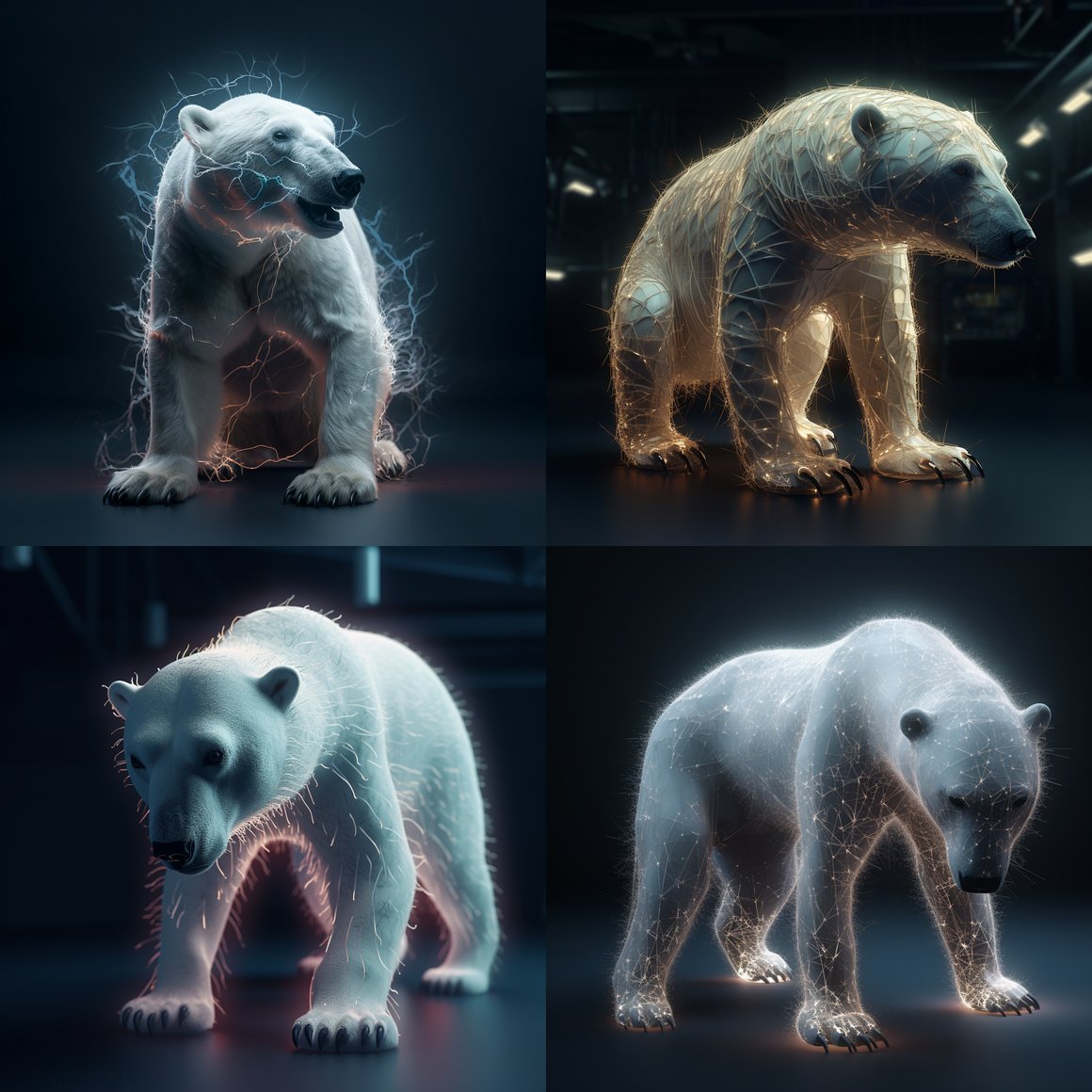 Polar Bear's Electric Aura in Ultra-Realistic 4K Details