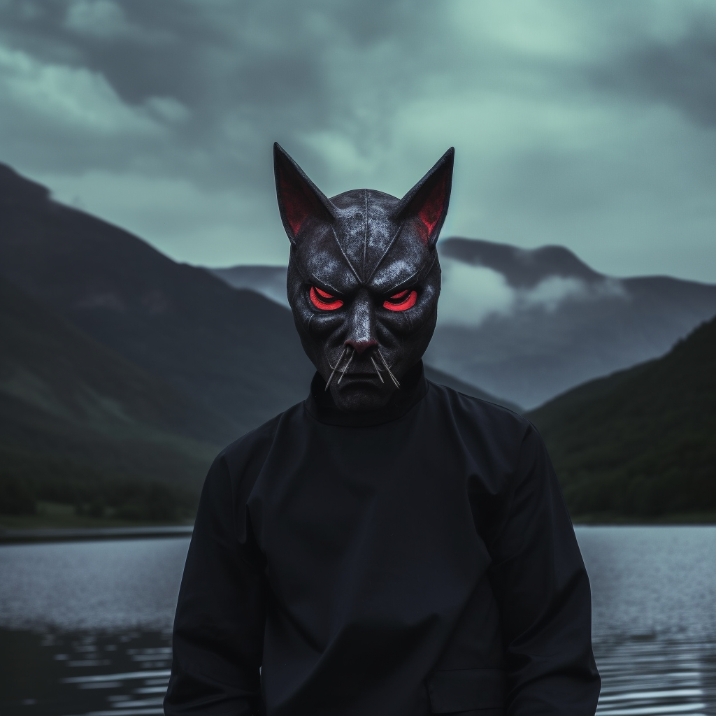 Midnight Feline Ritual: A Photoreal Horror Journey
