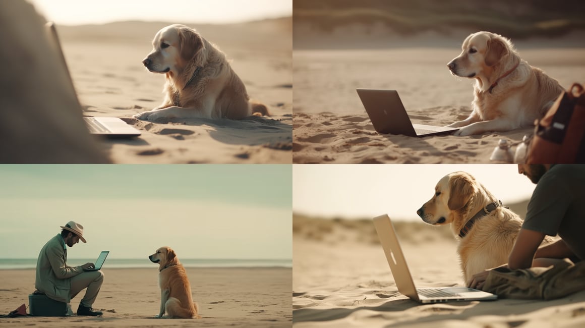 Summer Beach Work Scenario in Cinematic Overcast