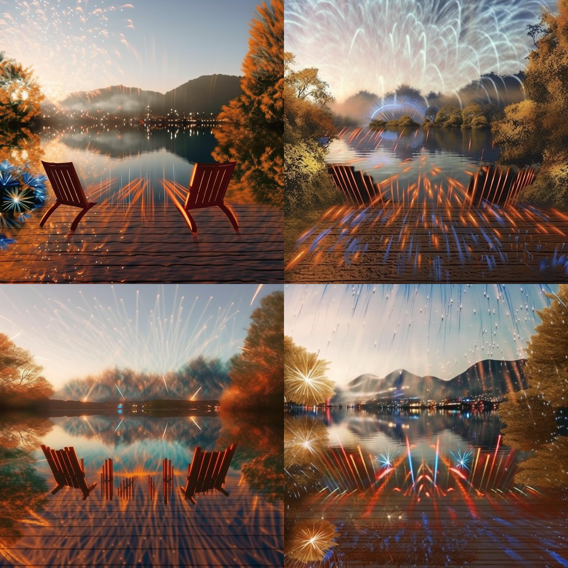 Midnight Blaze: A Firework Reflection on the Lake