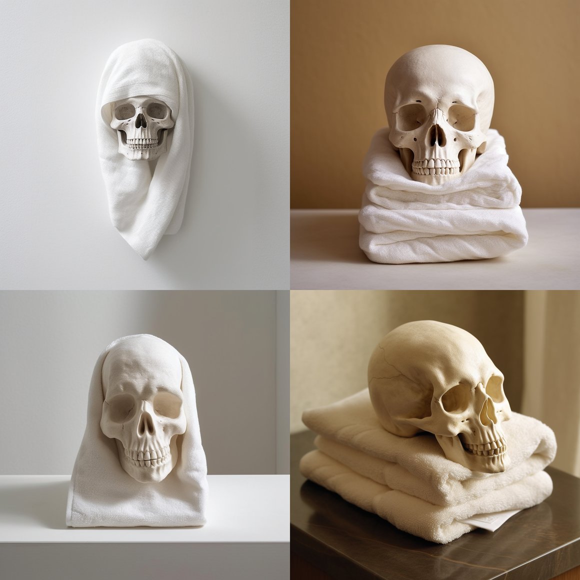 Artistic Transformation: The Cotton Towel Skull