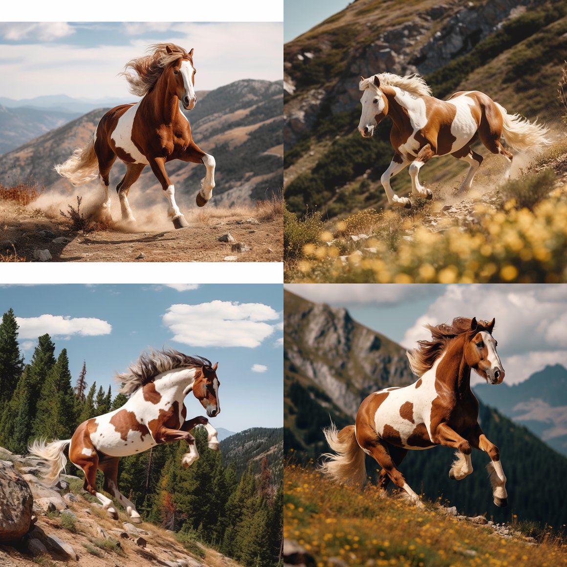 A Vibrant Capture of a Brown and White Horse