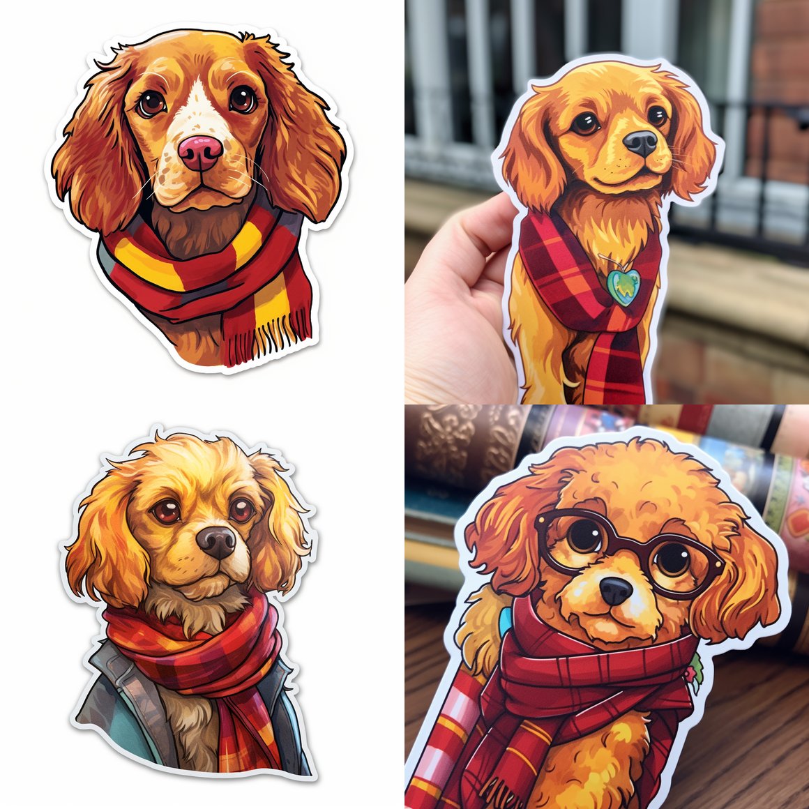 Harry Potter Dog Transformation Mid-Journey Sticker Design Concept