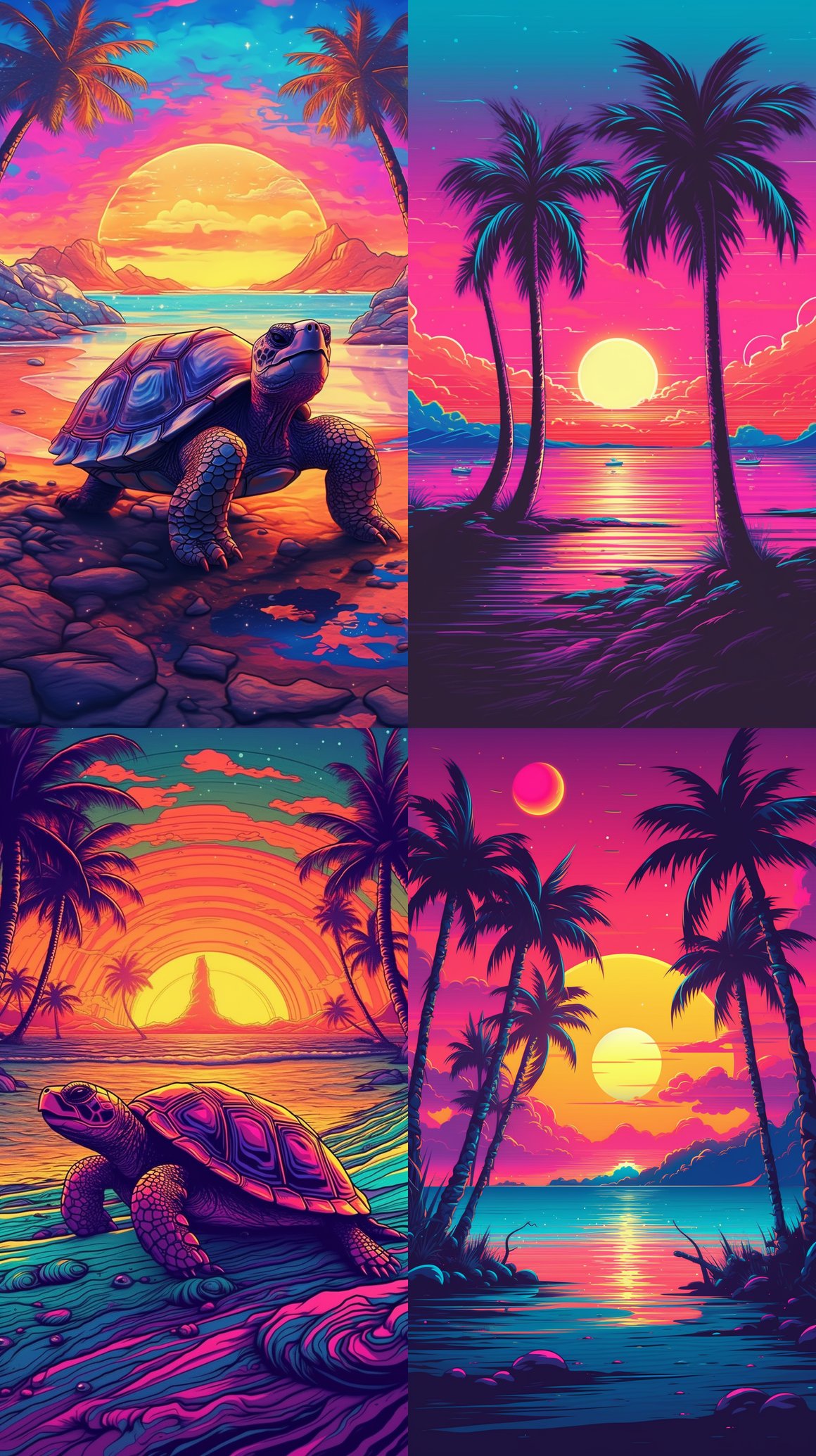 Neon Odyssey: Synth Wave Tortoise Voyage