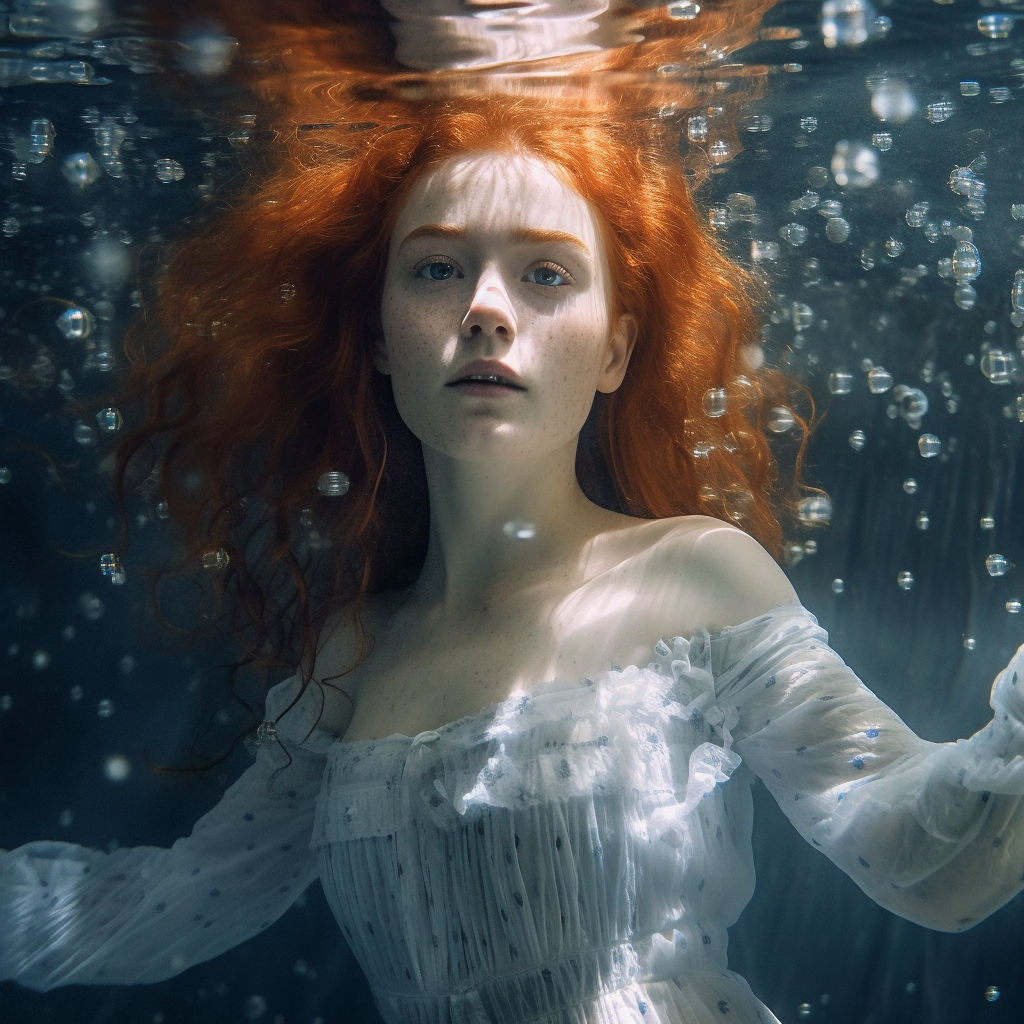 Submerged Elegance: A Mid-Journey Underwater Encounter