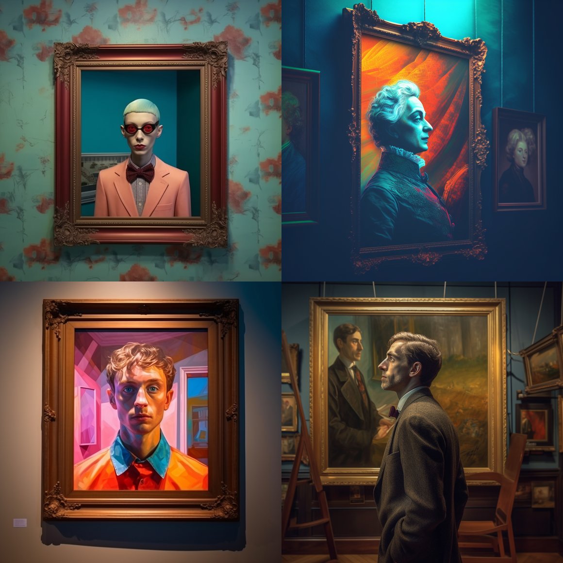 HD Photorealistic Portrait Exhibition in a Vibrant Museum - Stage 5