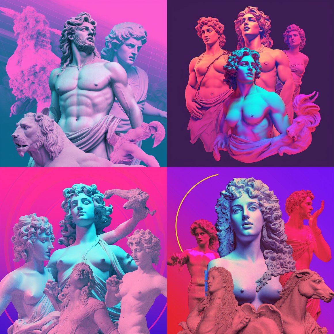 A Vaporwave Dive into Greek Mythology