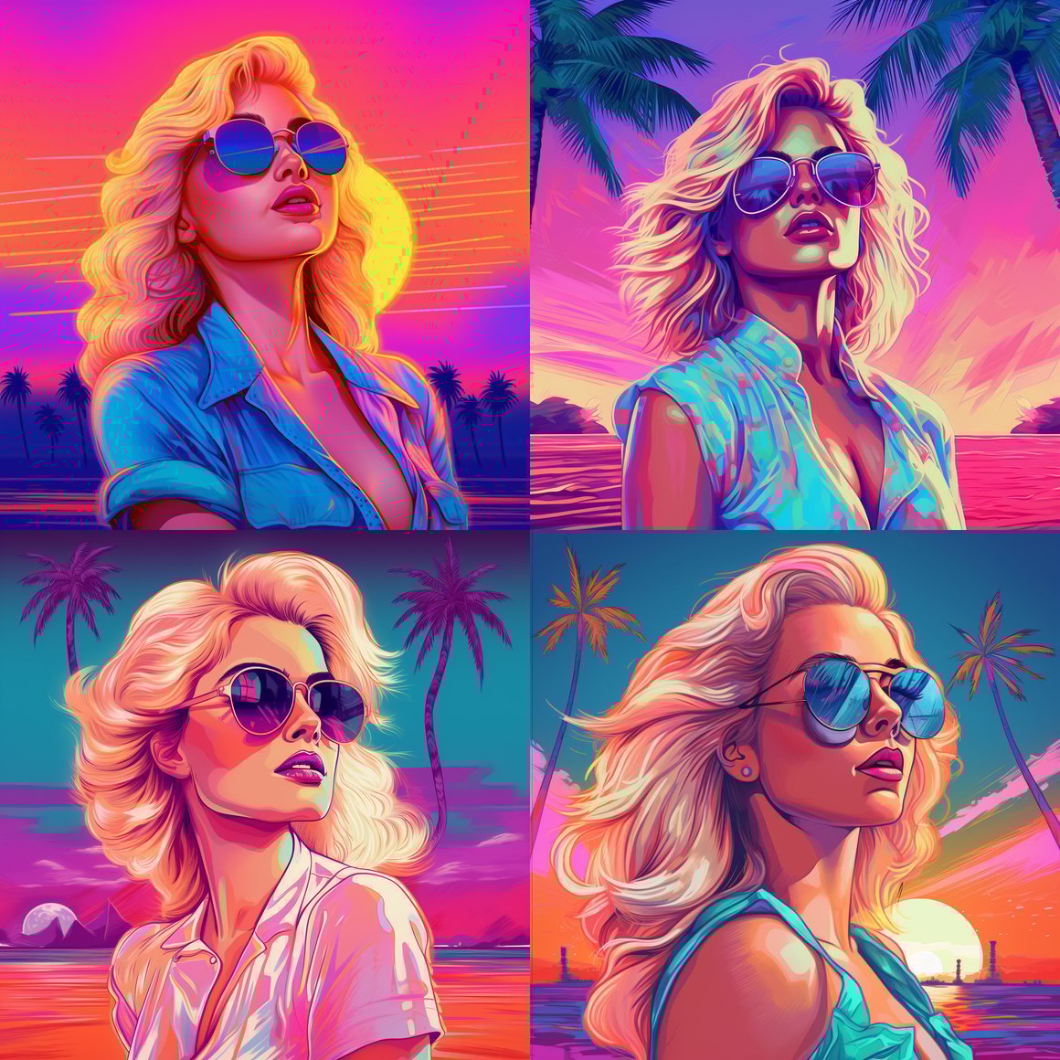 Retro Beach Vibes: Synthwave Art Journey v5.1