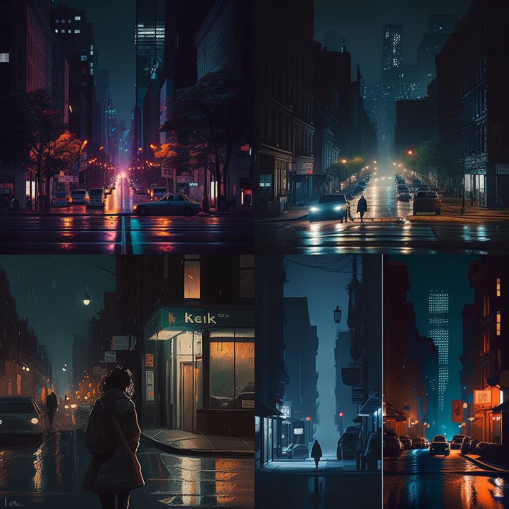 Neon Nightscapes: A Mid-Journey Interlude