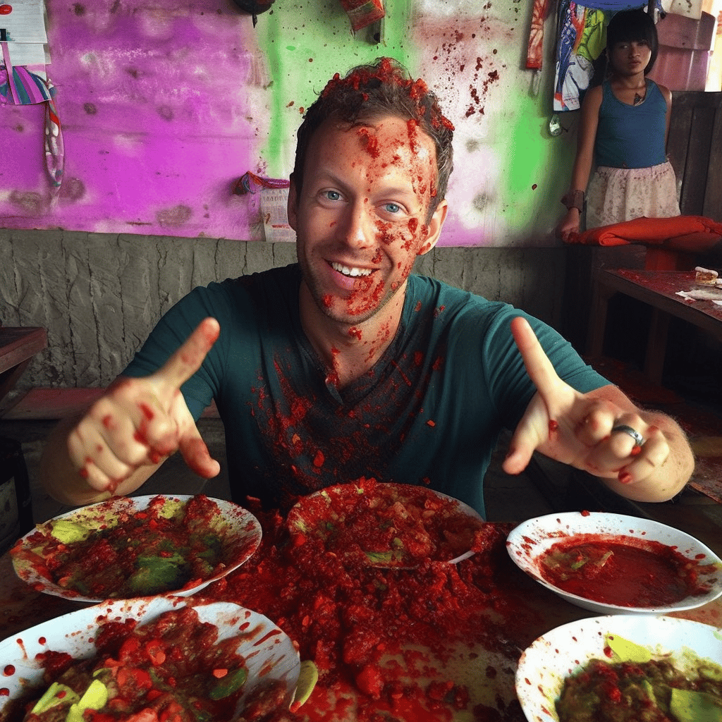 Chris Martin's Nasi Lemak Adventure in an Indian Restaurant