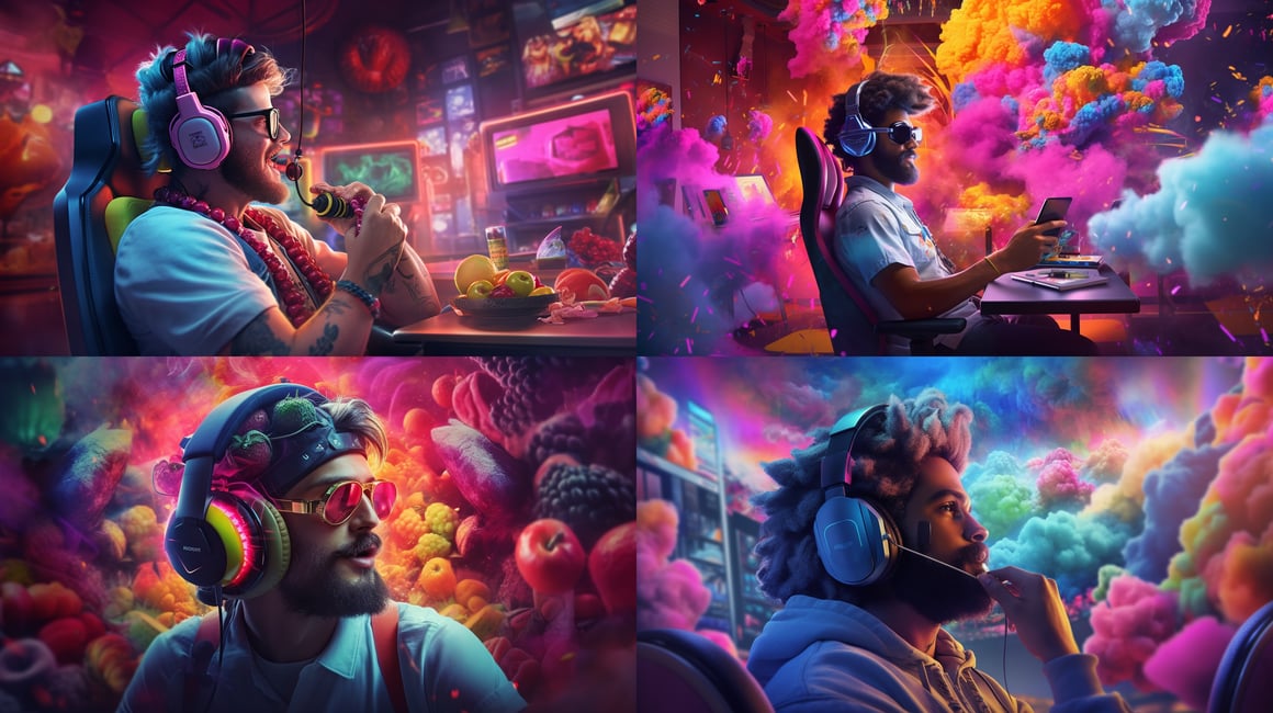 Neon Nights: A Gamer's Vaping Journey in 8k HDR