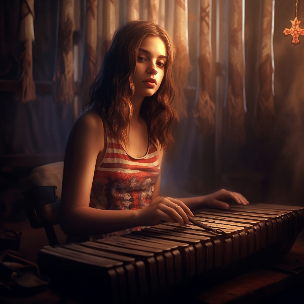 Harmonious Interlude: Girl and Kalimba