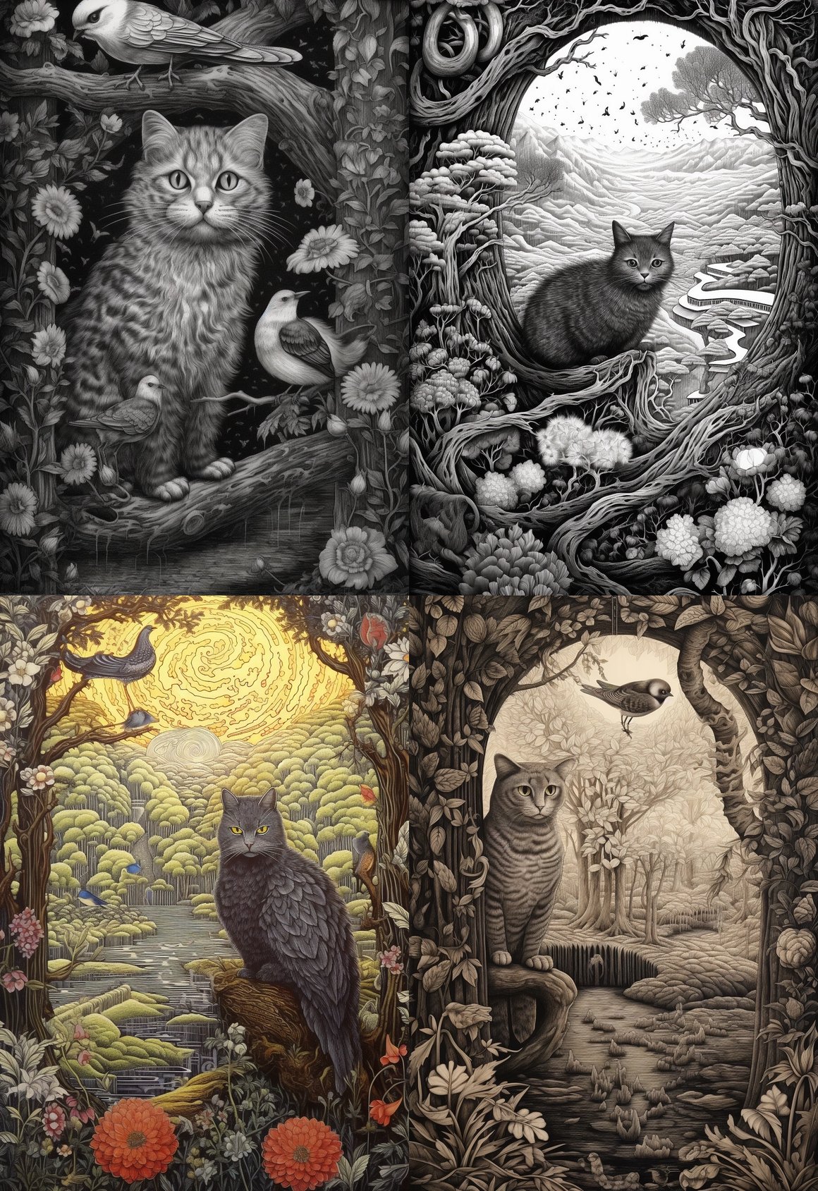 Artistic Confluence: Merging Styles, Species and Scenery