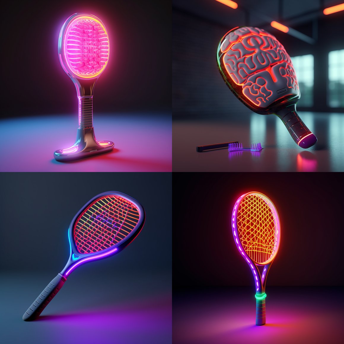 Neon Brain Padel Racket: Mid-Design Progress