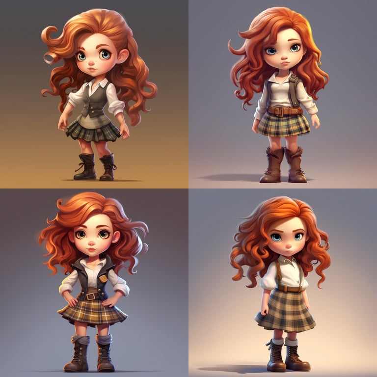 A Detailed Illustration of a Chibi Ginger-Haired Woman Prompt | NeoPrompt