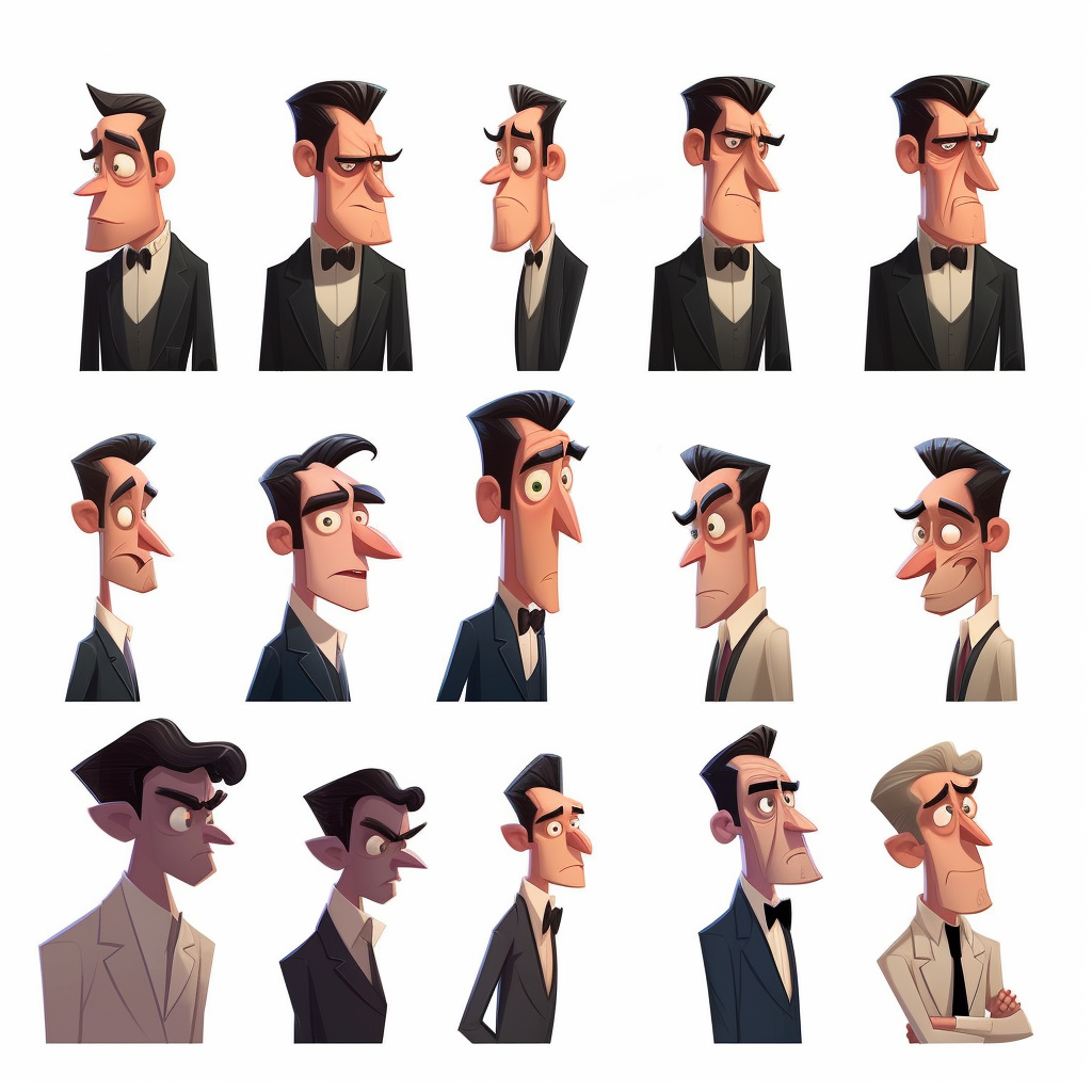 Detailed Full-Body Turnaround Sheet Of Mad Men-Inspired Late Night Host From FX Archer