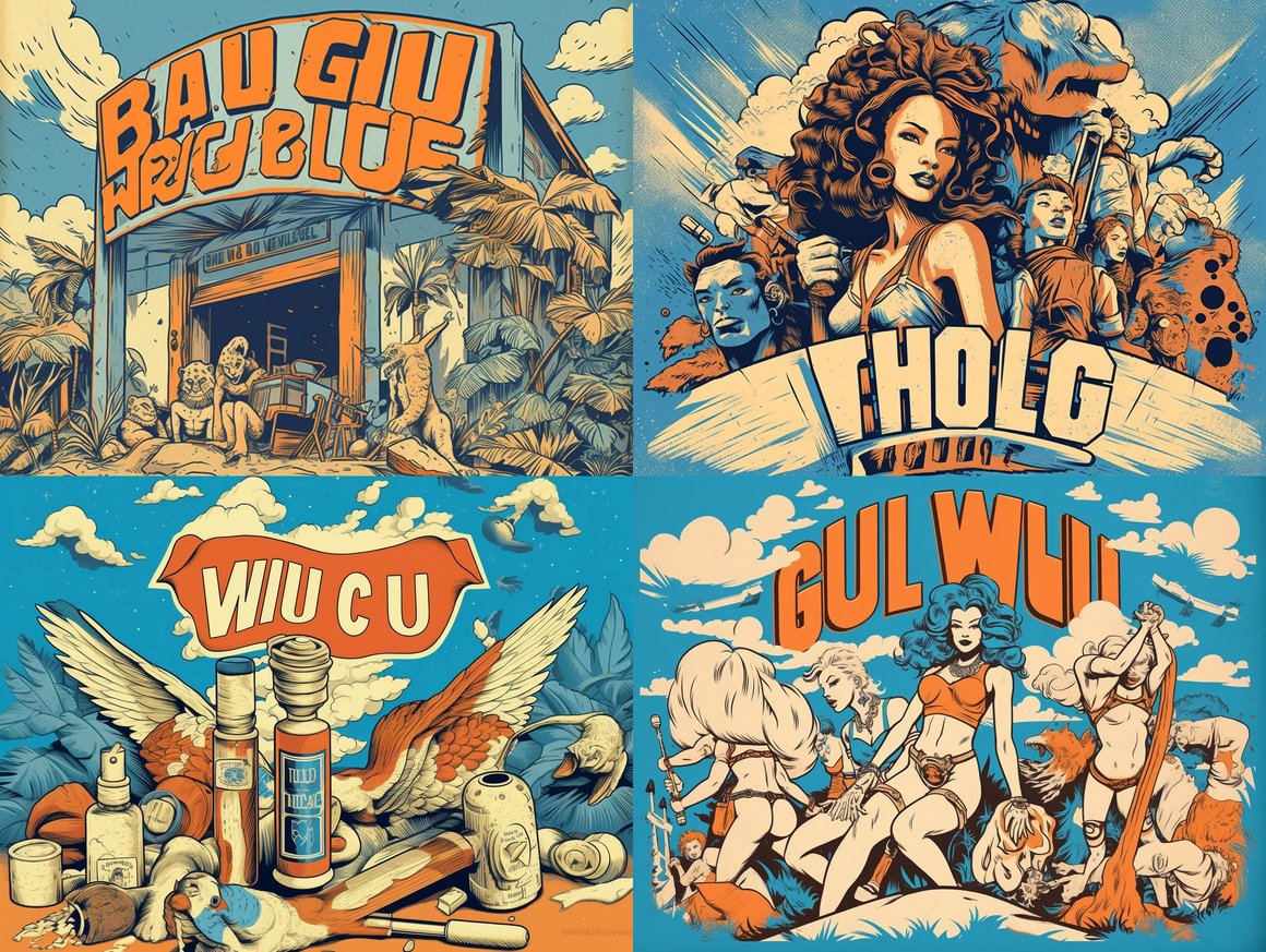 Hawaiian Wild Club Retro Cartoon Journey Poster