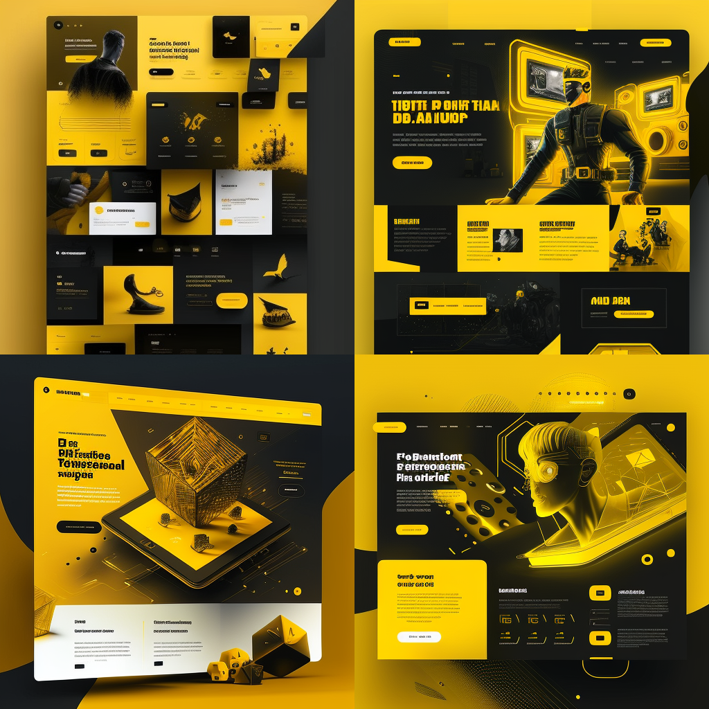 Digital Marketing Website UI/UX Design in Yellow and Black Prompt ...