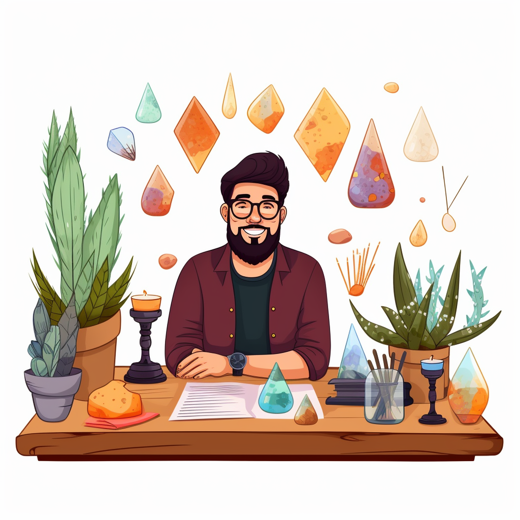 Happy Crystal Enthusiast: An 8K Vector Illustration