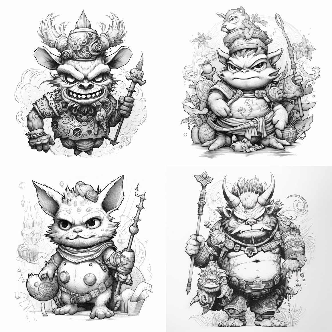 Halfway Through: Tororo Cartoon Tattoo Design Sketch