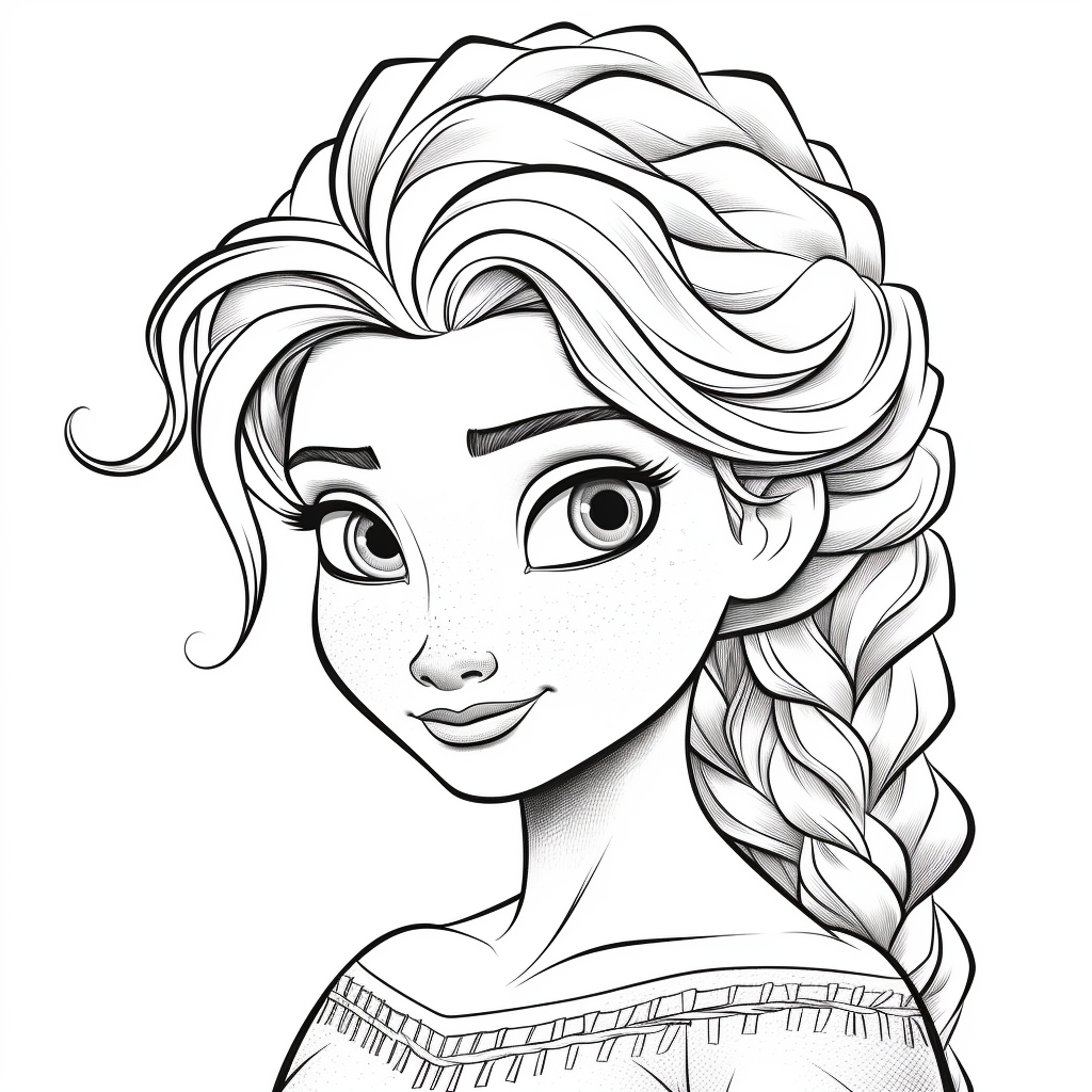 Frozen Characters Printable Coloring Page for Kids