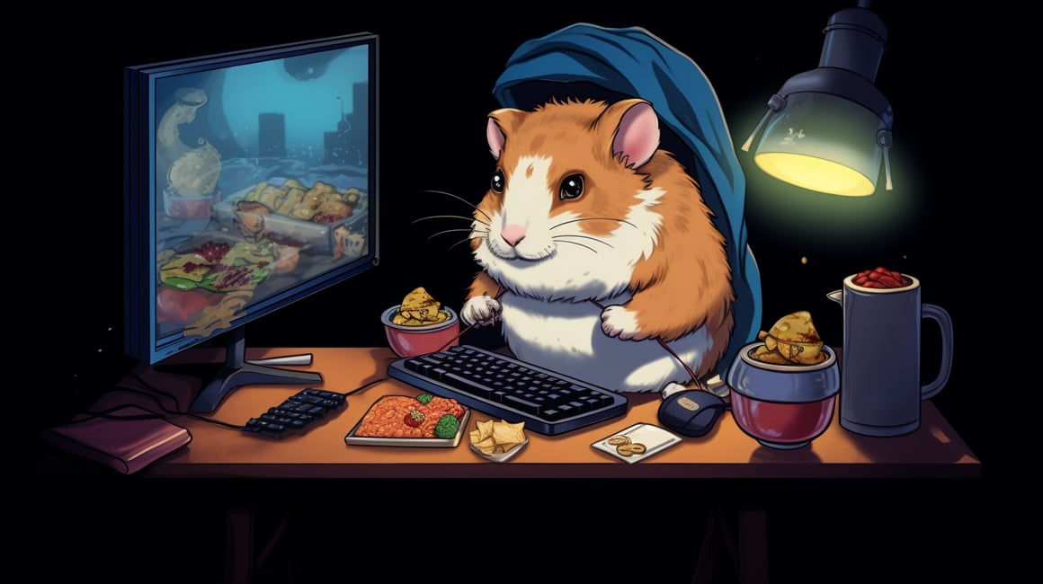 Hamster Gamer in Action: A Mid-Journey Drawing Prompt
