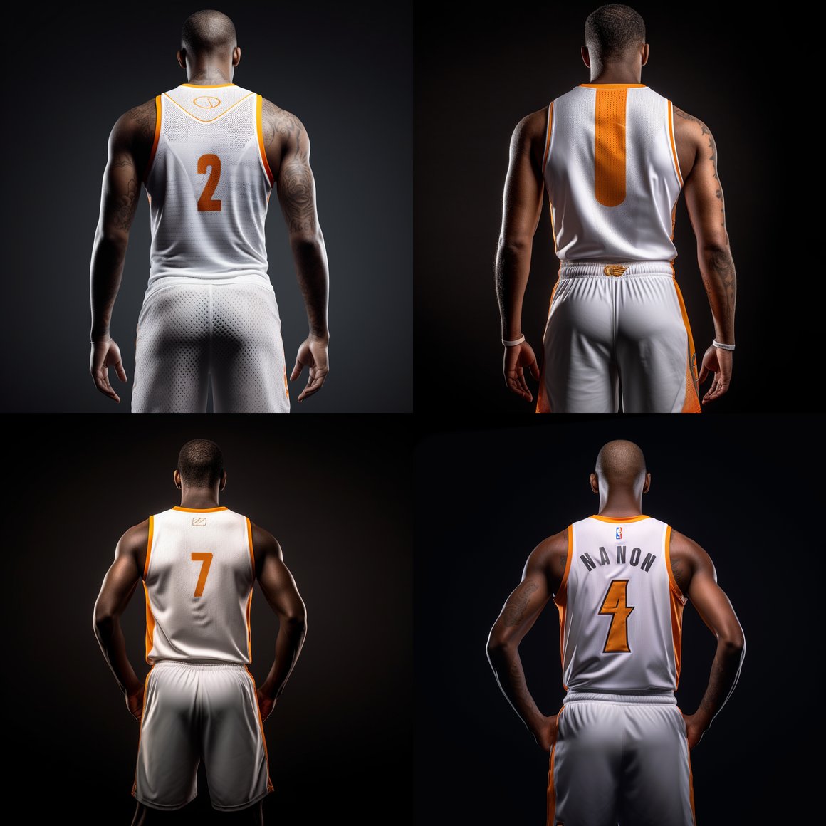 NBA Team White Basketball Jersey with Orange Detail Photography