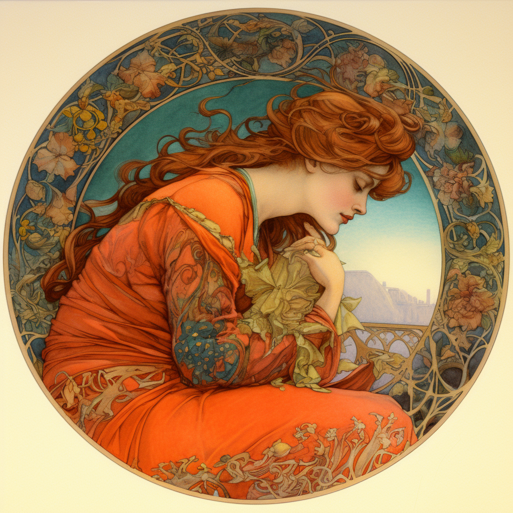 Artistic Fusion: Mucha's Sketch through Malevitch's Palette
