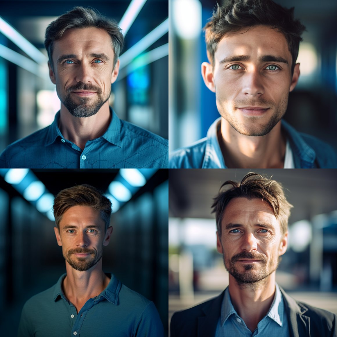 Sunlit Professional: Mid-Journey Portrait in Data Center