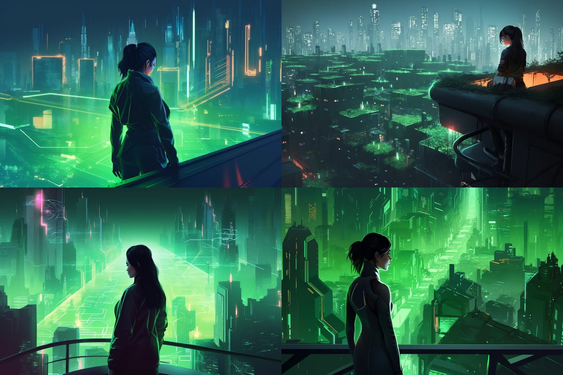 Neo-Noir Cybernetic Metropolis: A Hydroponic Haven