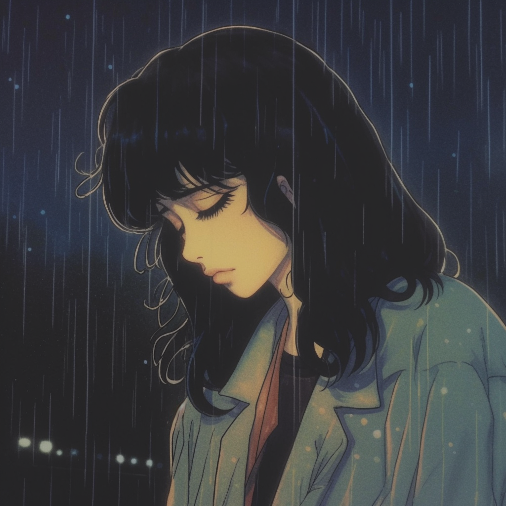 A Mid-Journey Reflection in the Art Style of Yoshiaki Kawajiri