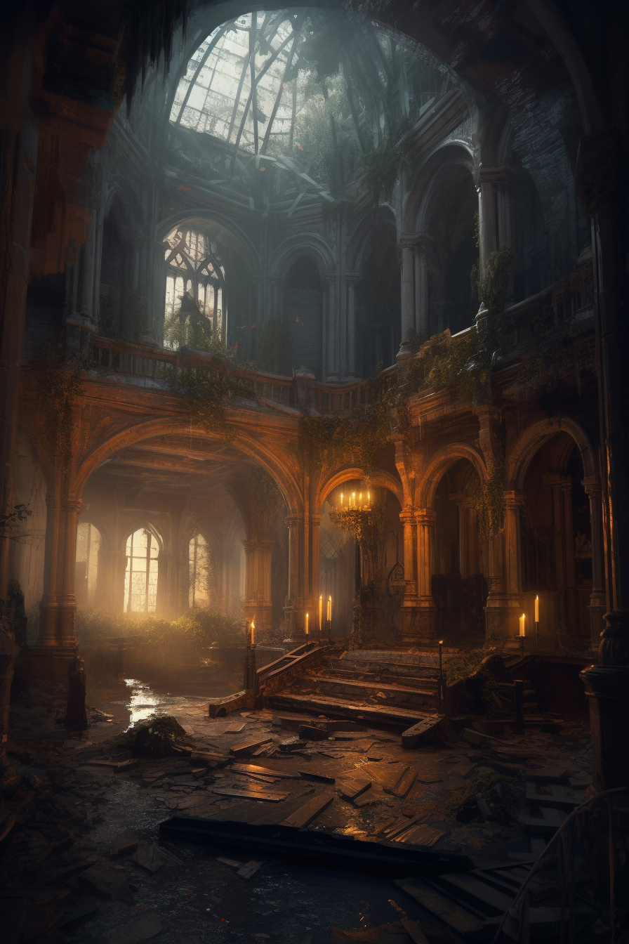 Haunting Depths - Count Dracula's Lonely Castle Night Scene