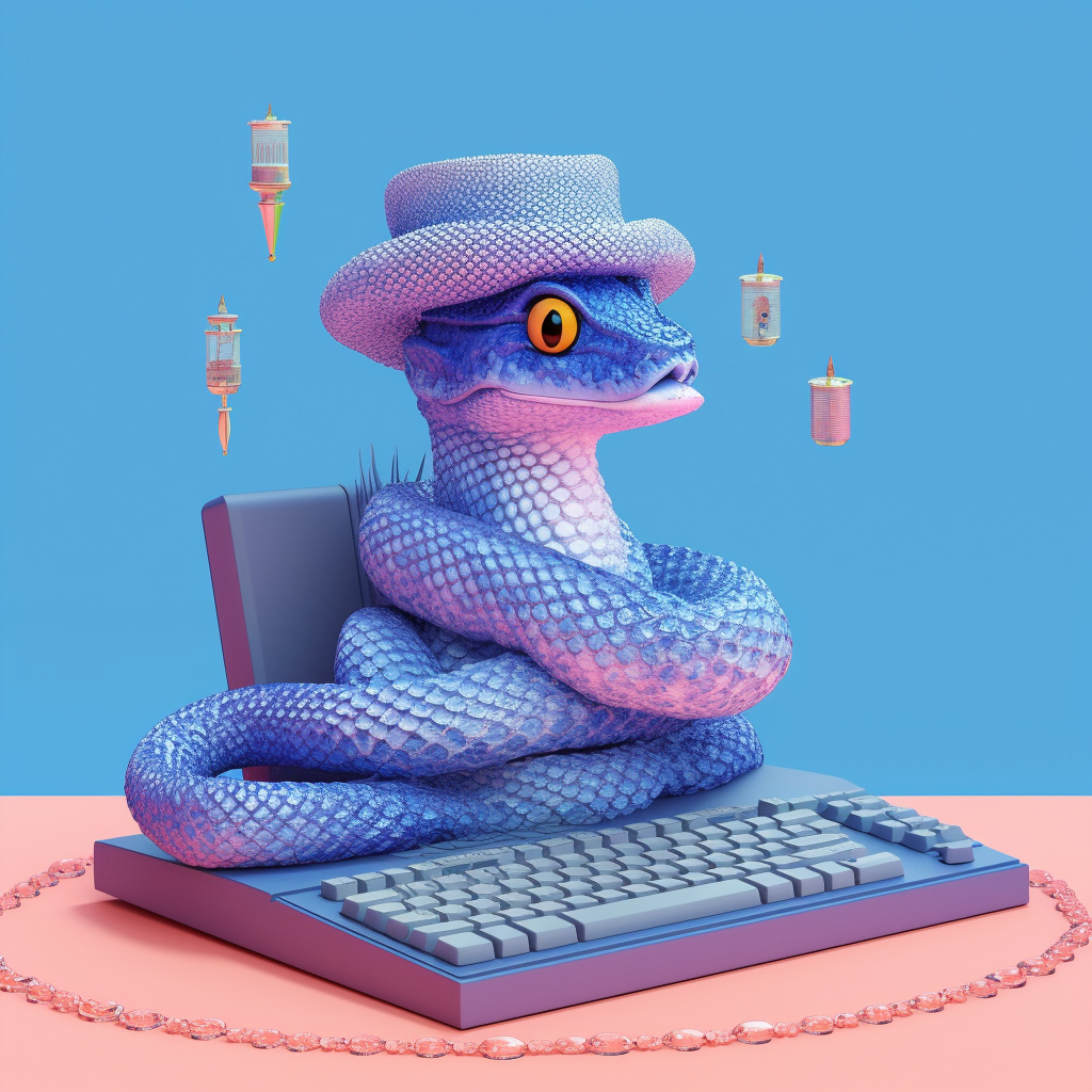 Neon Serenade: A Snake's Keyboard Adventure
