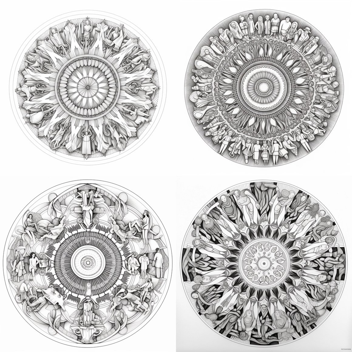 Adults Coloring Page with Fine Line Art in HD