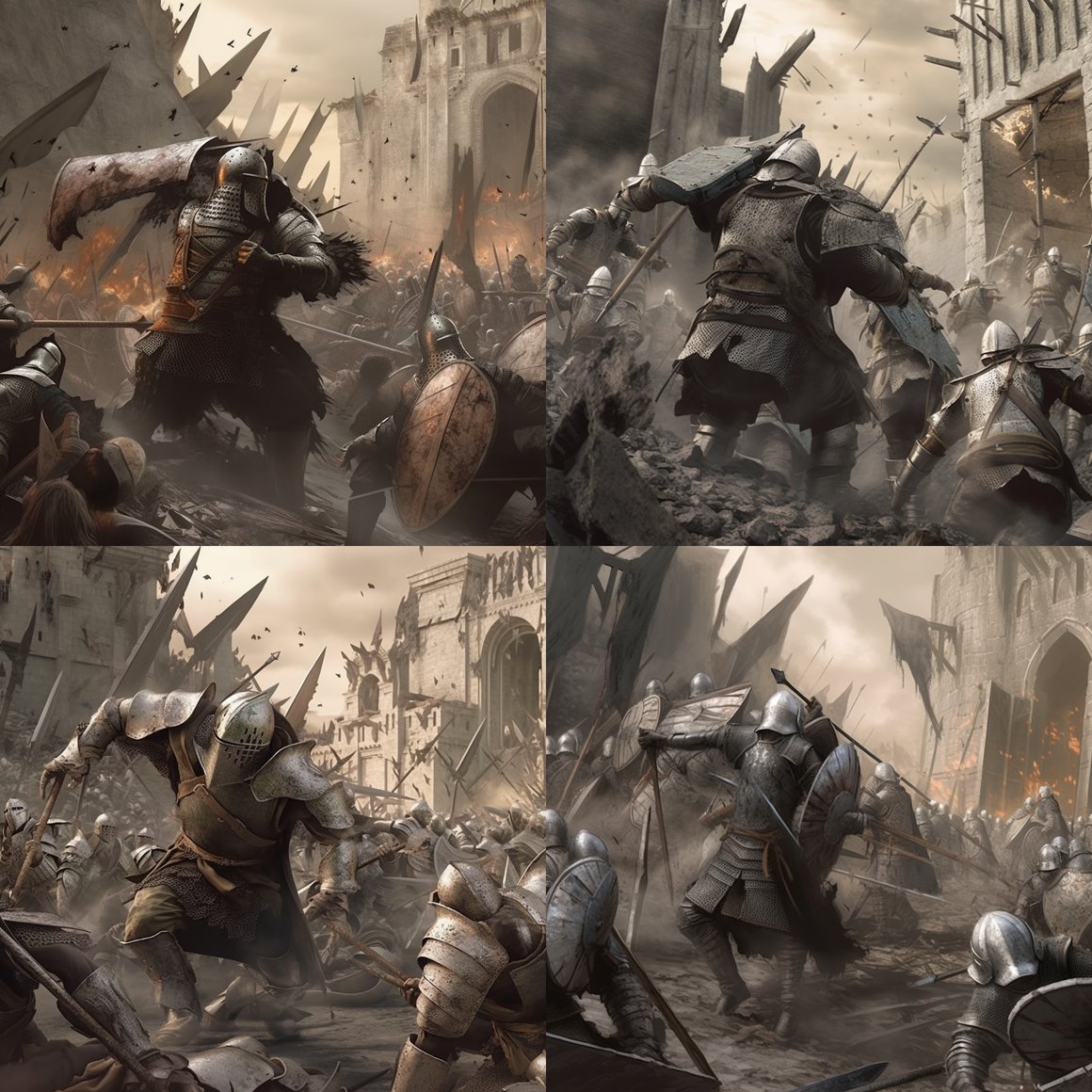 Desperate Battle: Gondor Soldiers' Struggle in Osgiliath