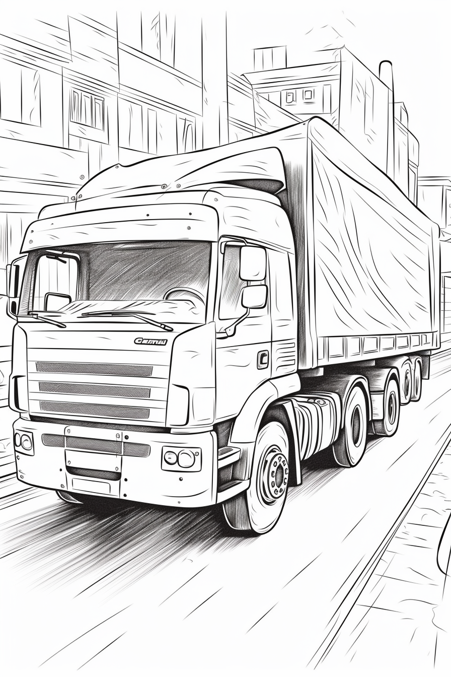 Mid-journey Adventure Coloring Page for Kids