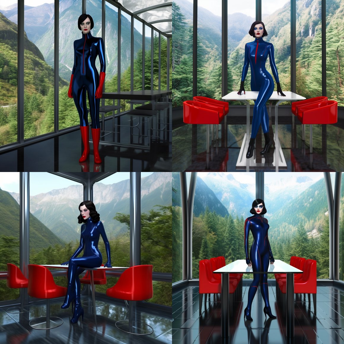 A Superheroine's Pause in Tranquil Wilderness