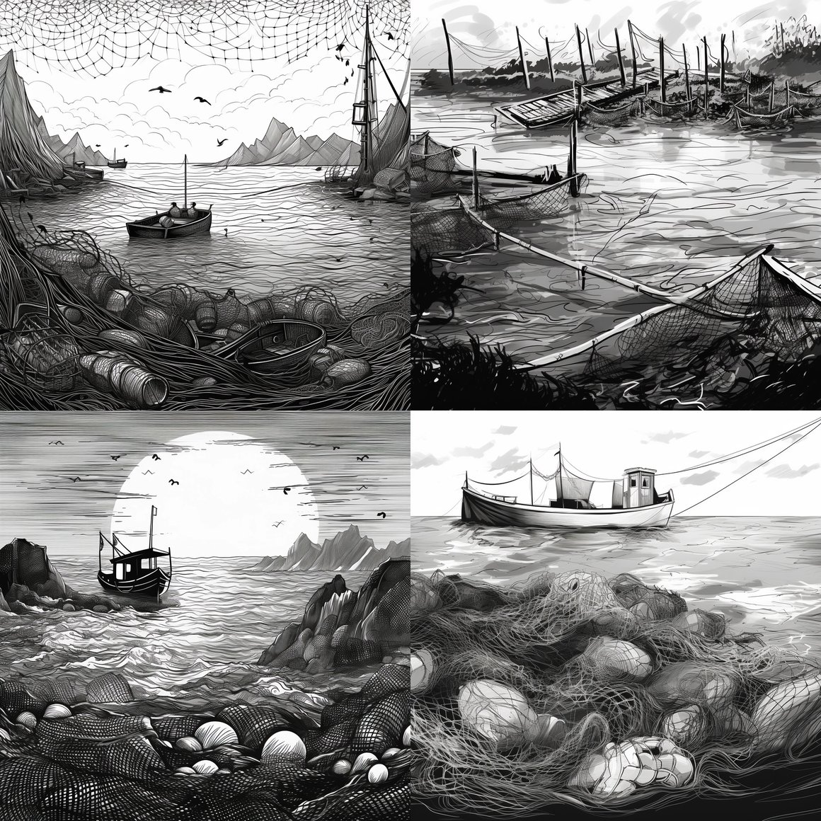 Halfway Undersea Adventure: Abandoned Nets Sketch