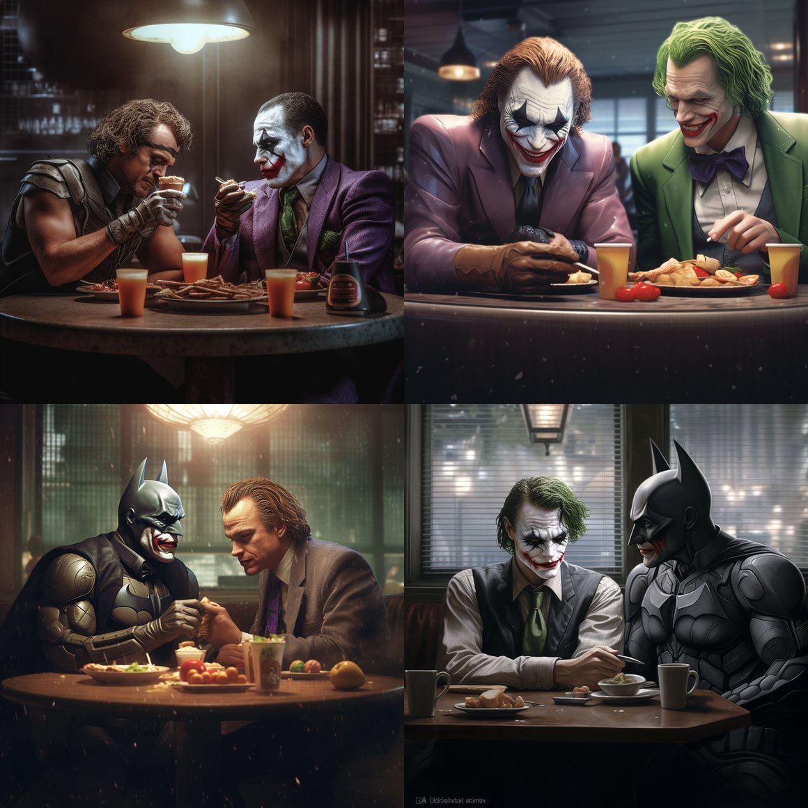 A Tense Meal: Batman and Joker's Mid-Journey Burger Break