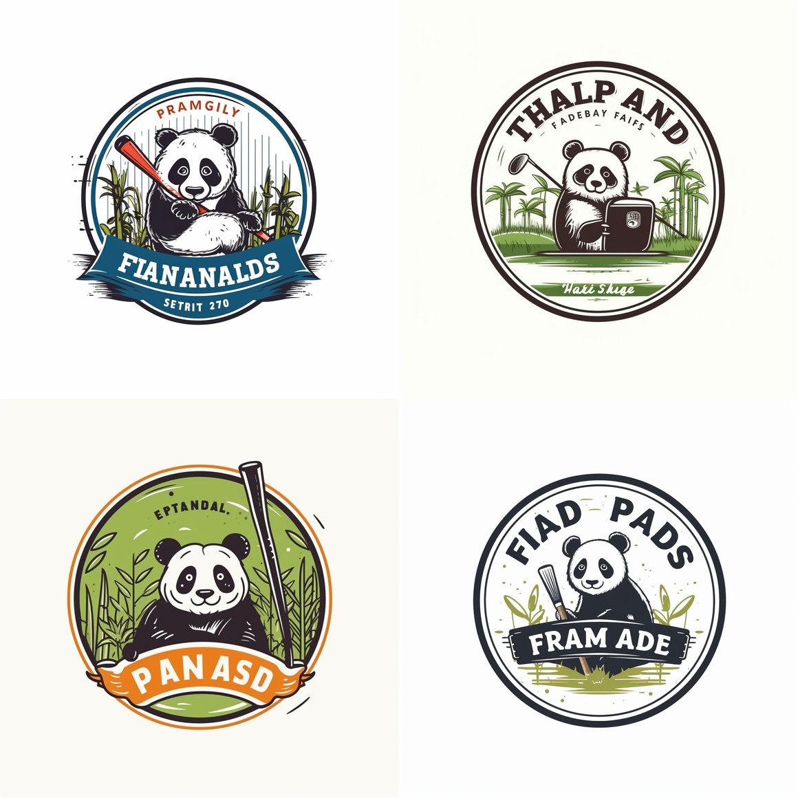 Halfway Update on Pandas Golf Logo Design Creation