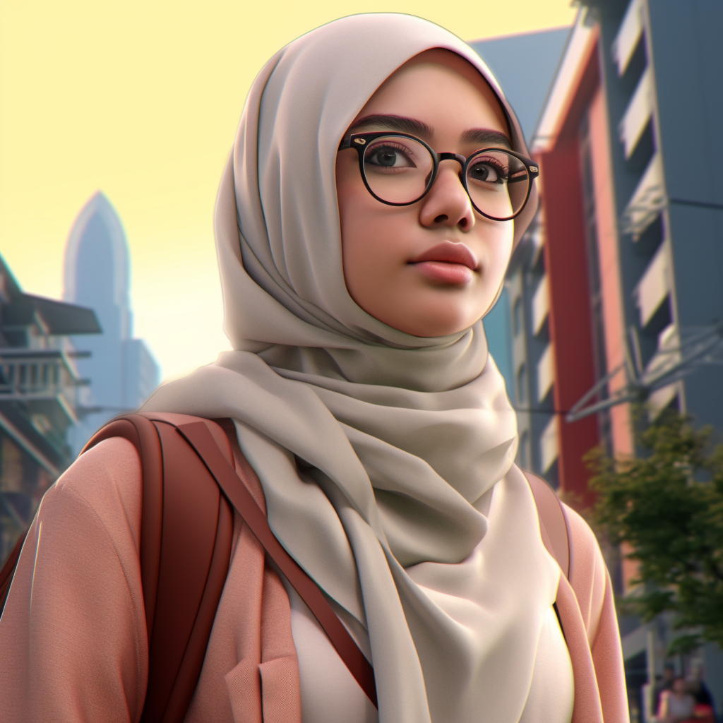 Detailed 8K Realistic Image of a Young Malay University Student